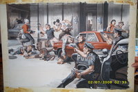 Mens Action cover 1960's Earl Norem Painting Beach  NYPD Cops n Robbers
